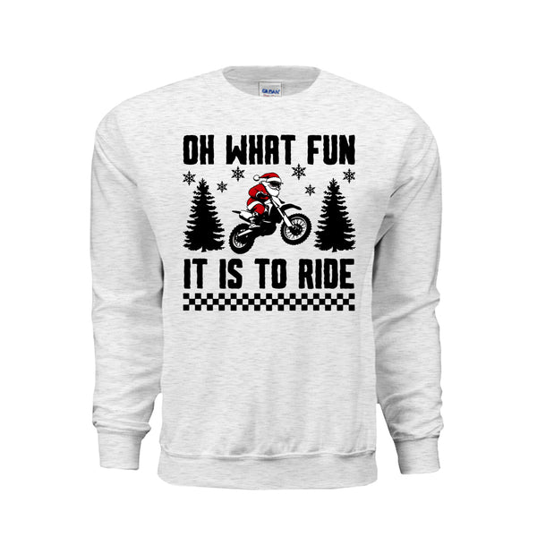 Dirt Bike Christmas Santa graphic shirt and crewneck for motocross riders