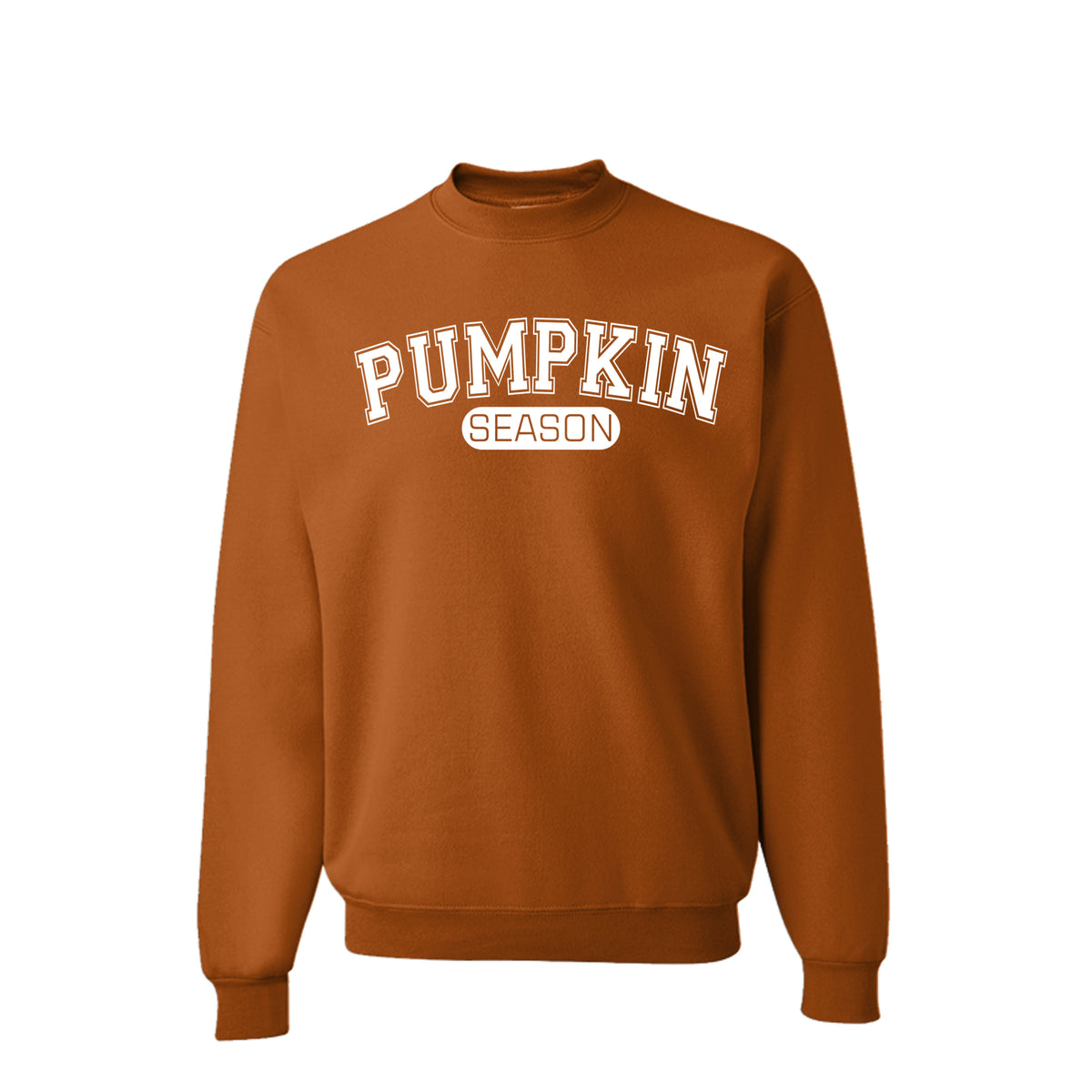 Pumpkin Season fall graphic crewneck sweatshirt in orange for autumn and Halloween season