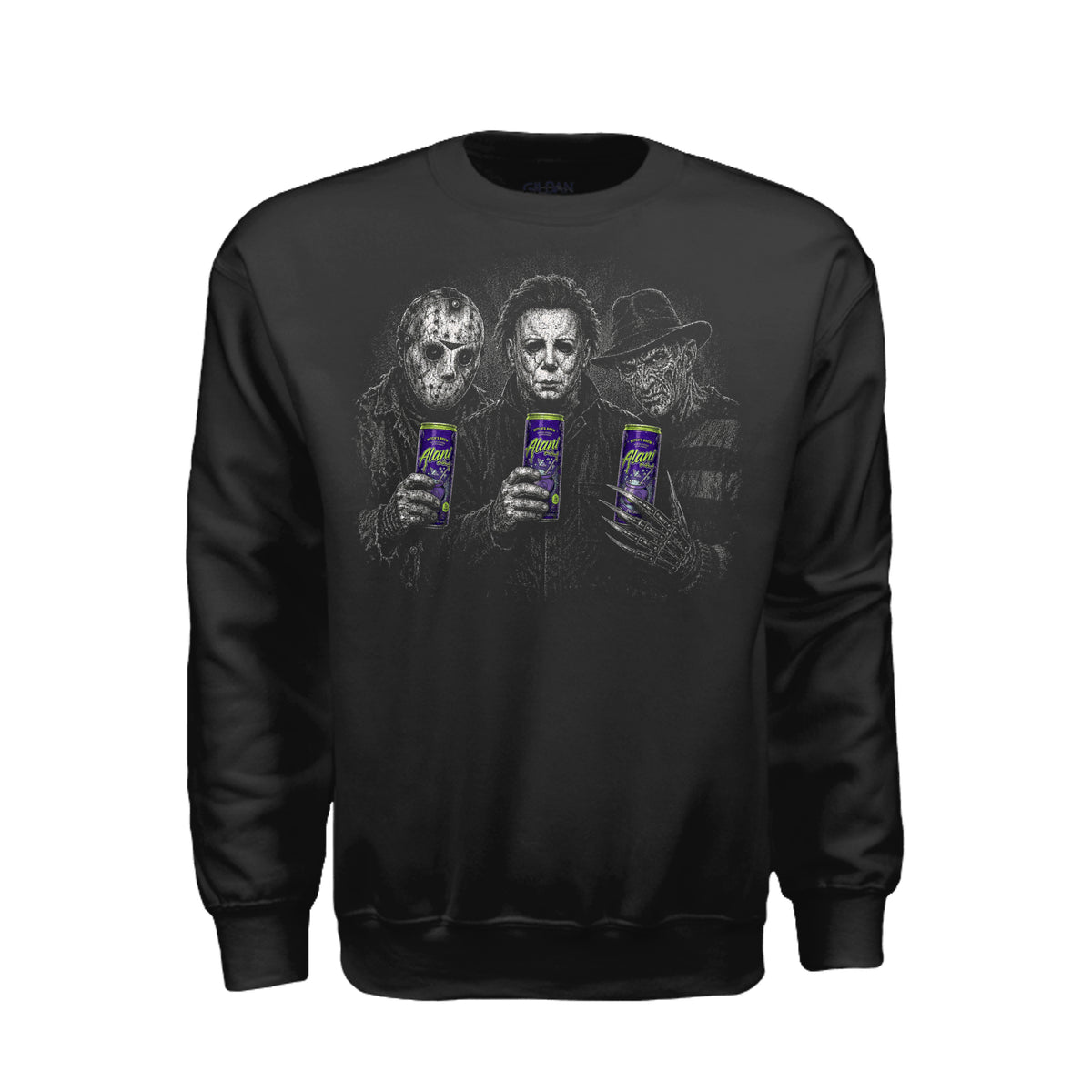 Spooky Energy Halloween graphic shirt and crewneck with horror character design